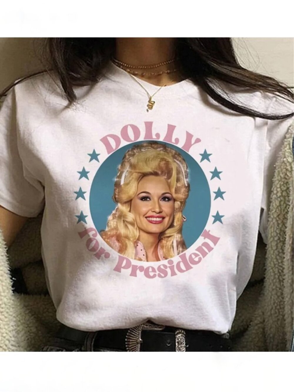 Meinuoduo Dolly Parton Graphic T-Shirt
